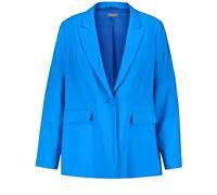 Samoon Damen Blazer mit Pattentaschen Langarm, Armschlitze unifarben Digital Blue 48