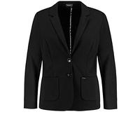 Samoon Damen Jerseyblazer Langarm, Krempelarm unifarben Schwarz 44