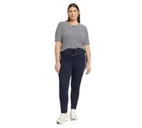 Samoon Damen Jogpants mit Zippertaschen unifarben leicht verkürztes Bein Navy 42