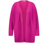 Samoon Damen Kuscheliger Long-Cardigan Langarm, überschnittene Schultern unifarben Bright Amazing Pink 48