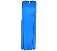 Samoon Damen Langes Kleid mit seitlicher Raffung ärmellos unifarben lang, wadenlang Digital Blue 44