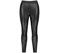 Samoon Damen Leggings in Leder-Optik Lucy unifarben leicht verkürztes Bein