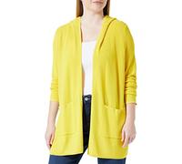 Samoon Damen Offener Long-Cardigan mit Kapuze Langarm unifarben Light Sun 56