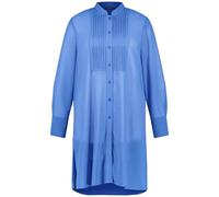 Samoon Damen Semitransparente Longbluse aus Chiffon Langarm, Manschetten unifarben Skydiver Blue 50