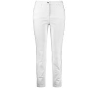 Samoon Damen Slim Fit Jeans Betty unifarben leicht verkürztes Bein White 50