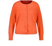 Samoon Damen Wärmende Strickjacke mit Knopfleiste Langarm unifarben Orange 46