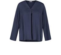 SAMOON - Langarmbluse mit V-Ausschnitt blau - Gr. - 48