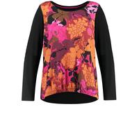 SAMOON - Langarmshirt mit floraler Blusenfront 03492 AMAZING PINK G - Gr. - 44