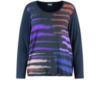 SAMOON - Langarmshirt mit Material-Patch 08452 DARK LAKE BLUE - Gr. - 44