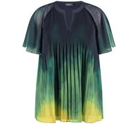 SAMOON - Plisseebluse mit kurzem Ärmeln green fern gemustert - Gr. - 44