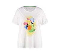 SAMOON - T-Shirt mit Frontprint white gemustert. - Gr. - 50