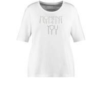 SAMOON - T-Shirt mit Strassstein-Wording white gemustert. - Gr. - 54