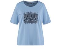 SAMOON - T-Shirt mit verziertem Wording-Print blau - Gr. - 42