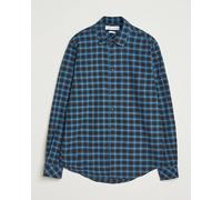 Samsøe Samsøe Liam Brushed Cotton Checked Shirt Turkish Coffee Blau S