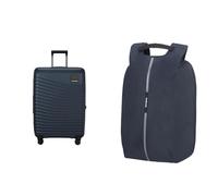 Samsonite Intuo & Securipak - Erweiterbarer Koffer, 69 cm, 79/87 L & Laptop Rucksack 15,6", 44 cm, 17 L - Business Reise-Set - Blau