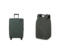 Samsonite Intuo & Securipak - Erweiterbarer Koffer, 69 cm, 79/87 L & Laptop Rucksack 15,6", 44 cm, 17 L - Sicheres & Stilvolles Reise-Set - Grün
