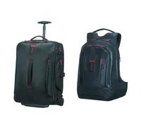Samsonite Paradiver Light - Reisetasche/Rucksack mit 2 Rollen S, 55 cm, 51 L, Schwarz (Black) & Paradiver Light - Laptoprucksack L+ 15.6 Zoll, 48 cm, 24 L, Schwarz (Black)