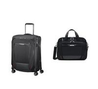 Samsonite Pro-DLX 5 - Spinner S Erweiterbar Handgepäck, 55 cm, 40.5/51.5 L, Schwarz (Black) & Pro-DLX 5-15,6 Zoll Erweiterbar Laptoptasche
