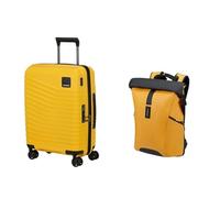 Samsonite Reise-Set - Intuo Handgepäckkoffer 55 cm Gelb (Citrus) & Paradiver Light Laptop-Rucksack 17,3" Gelb
