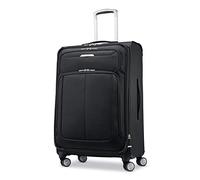 Samsonite Solyte DLX Softside Expandable Luggage with Spinner Wheels, Midnight Black, Checked-Medium 25-Inch