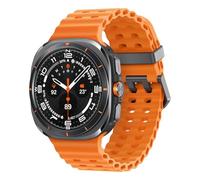 Samsung Galaxy Watch Ultra 47 mm Titan intelligente Uhr mit Marineband Gummi Orange Bandgröße: S/M/L Anzeige 3,8 cm 1.5" 32 GB Wi-Fi LTE NFC Bluetooth 4G 60.5 g Titanium Gray