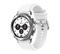 Samsung Galaxy Watch4 Classic, Runde LTE Smartwatch, Wear OS, drehbare Lünette, Fitnessuhr, Fitness-Tracker, 42 mm, Silver inkl. 36 Monate Herstellergarantie [Exkl. bei Amazon] Silber