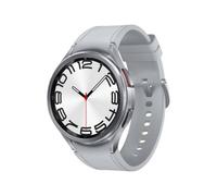 Samsung Galaxy Watch6 Classic - 47 mm - intelligente Uhr mit Band - Hybrid-Eco-Leder - Silber - Bandgröße: M/L - Anzeige