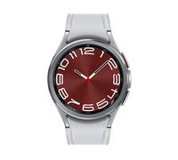 SAMSUNG Galaxy Watch6 Classic Smartwatch Edelstahl Hybrid Eco-LeatherBand, Breite: 20 mm, silber