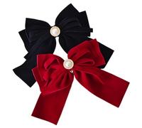 Samt-Haarschleifen für Frauen, 2 Stück, Samt-Haarschleifen-Clip, 16 cm, weiche Schleifen für Haare, französischer Schleifen-Clip für Mädchen