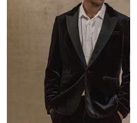 Samt Oversized Blazer Jacke Anzug Oberteil nur Kontrastkragen Herbst Winter Maßanfertigung Businesskleidung