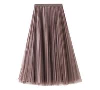 Samt Rock Damen Midi mit Tüll Vintage Faltenrock Damen Winterrock Damen Warm Übergang Herbst Rock Damen Hohe Taille Plisseerock Damen Midi Bequem Skirts for Women Elegant A-Linie Trachtenrock