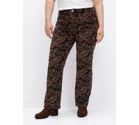 Samthose SHEEGO BY JOE BROWNS, Damen, Gr. 48, Normalgrößen, braun, bedruckt, 97% Baumwolle, 3% Elasthan, Paisley, bedruckt, gemustert, mehrfarbig, Hosen Samthose (86209537-48) braun, bedruckt