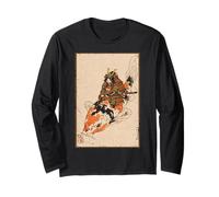 Samurai Katze Koi Fisch Illustration Japanische Kunst Langarmshirt