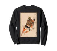 Samurai Katze Koi Fisch Illustration Japanische Kunst Sweatshirt