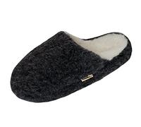 SamWo, Schafwoll-Wohlfühl-Hausschuhe/Pantoffeln,weiche Rutschfeste Sohle,100% Schafwolle schwarz, 37/38 EU, Anthrazit