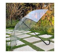 San 1 Stücke 23 Zoll Faser Skeleton Transparente Regenschirm, Langer Griff Regenschirm, Männliche Weibliche Mode Winddichte Regenschirm, Klarer Regenschirm For Hochzeitsfeier ( Color : Black handle )