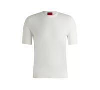 HUGO Herren Strickpullover San Carl-CV Slim-Fit, kurze Ärmel, Natur, XXL