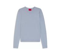 HUGO Regular Fit Strickpullover aus Viskose-Mix Modell 'SAN CODY-CV' in Hellblau, Größe M