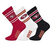 NFL Socken 3er Pack Crew – Unisex, Baumwollmischung, Logo – San Francisco 49ers 39-42