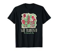 San Francisco Bay Area California Skyline und Golden Gate T-Shirt