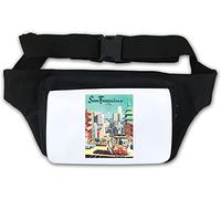 San Francisco California United States Retro Reiseposter Hüfttasche Bauchtasche weiß