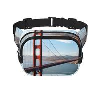 San Francisco Golden Gate Bridge Bauchtasche für Damen, wasserdicht, verstellbar, Gürteltasche, modisch, lässig, Umhängetasche, Bauchtasche für Laufen, Workout, Wandern, Reisen, Schwarz,