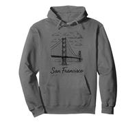 San Francisco Golden Gate Bridge Minimalistisches Reise-Souvenir Pullover Hoodie