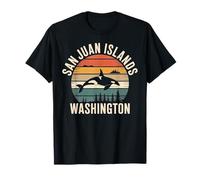 San Juan Islands Washington Retro Sonnenuntergang Reise-Souvenir T-Shirt