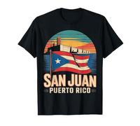 San Juan Puerto Rico Reisesouvenir mit lebendiger Szene T-Shirt