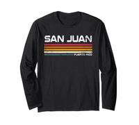 San Juan Puerto Rico Retro Streifen Vintage Strand Design Langarmshirt