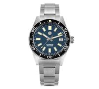 San Martin 62mas Edelstahl Taucher Herrenuhr NH35 Emaille blaues Zifferblatt Automatische Mechanische Wasserdichte Uhren, V 3, modisch