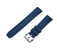 San Martin Fluorkautschuk-Armband, 20 mm, gebogene Endglieder, Uhrenteile, Uhrenarmband für BB58-Serie und BB GMT SN008, Blau