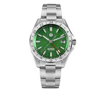 San Martin Herren-Armbanduhr, 39 mm, rot/grün, GMT-Uhren, NH34, automatische mechanische Edelstahl-Armbanduhr, V 2, Modern