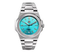 San Martin Luxury Business Diver Herrenuhren Saphirglas Retro Classic Edelstahl Herren Automatik Mechanische Uhren 20Bar Luminous PT5000 Armbanduhr (Sky Blue), SN076